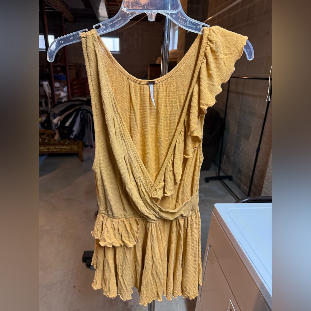 Free People Mustard Knit Top